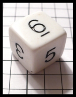 Dice : Dice - 6D - White Opaque with Black Numerals - FA collection buy Dec 2010